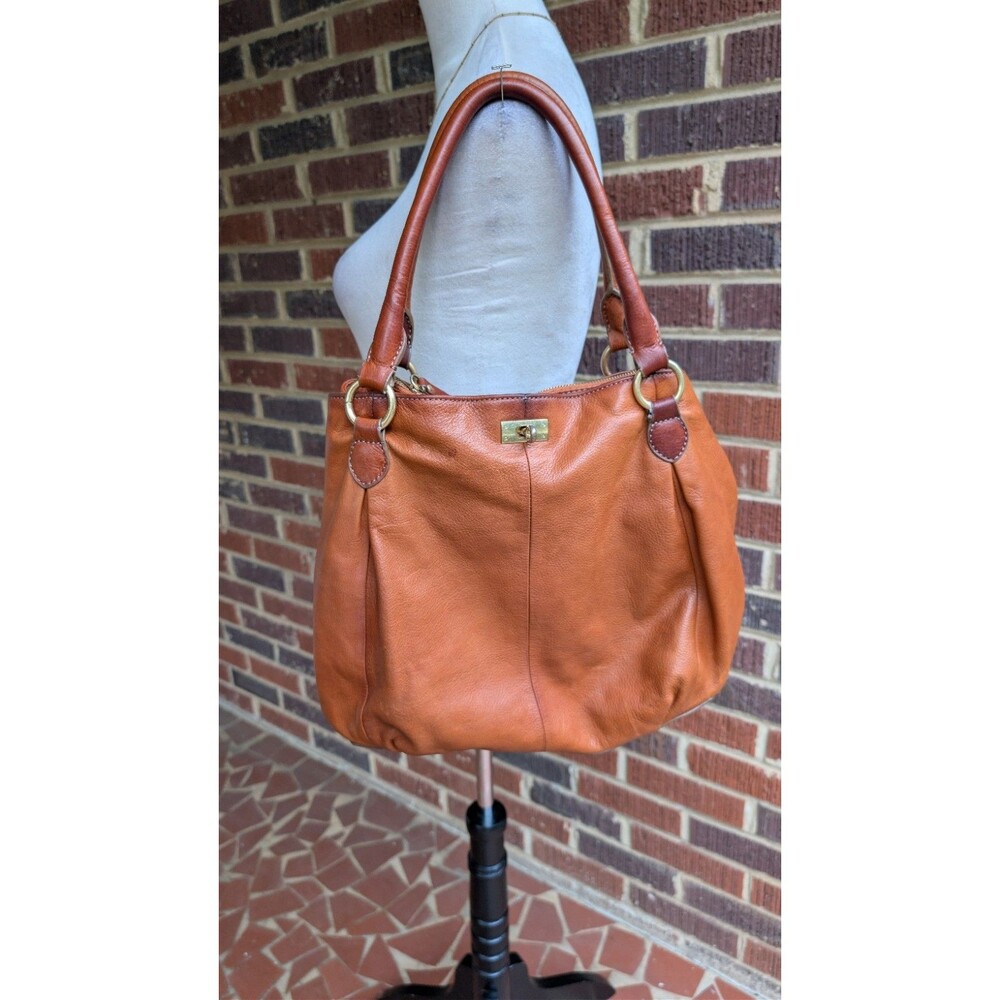 J.Crew Brown Pebbled Leather Hobo Shoulder Bag Large Slouchy Tote...